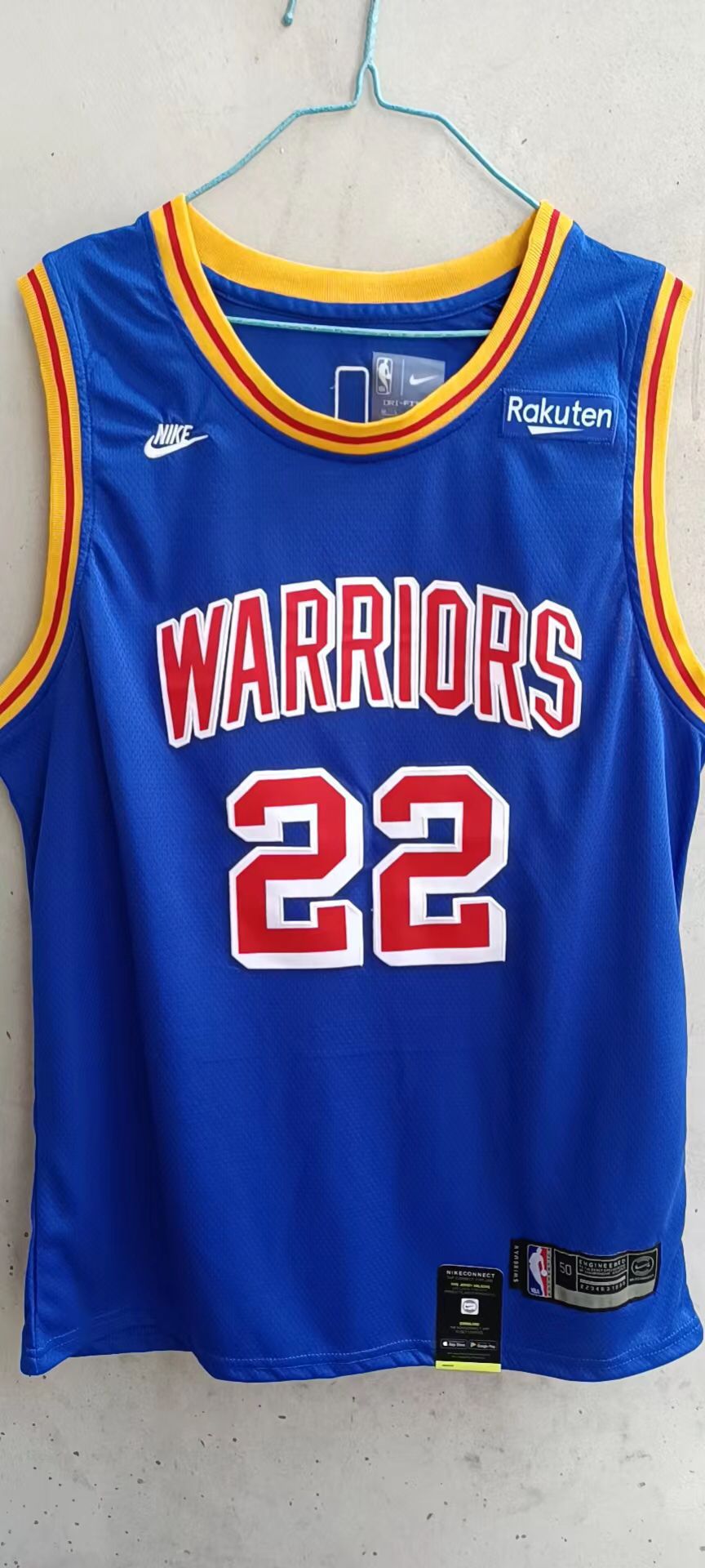 Cheap Men Golden State Warriors 22 Wiggins Blue Throwback Nike 2022 NBA Jersey